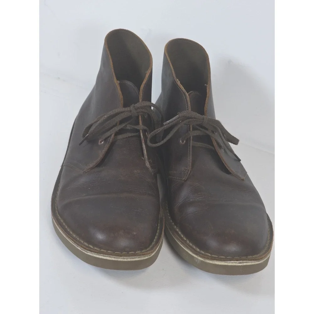 Clarks Mens Sz 13 W Bushacre 2 Brown Leather Chukka Ankle Boots Classic Everyday